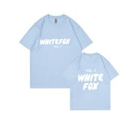 (Light Blue [White Label], XL) Unisex Fashion Casual Short Sleeve T-Shirt, Independent Site Brand Logo Printed Cotton T-Shirt