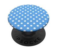 Light Blue White Polka Dot Aesthetic Preppy Vintage Dotted PopSockets Adhesive PopGrip