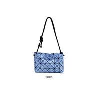 (Light blue (with logo), 24*8*16.5) Japanese 2023 New Tofu Bag Geometric Rhombus Drawing Bag For A Lifetime Fashion, Simple Shoulder Oblique Cross -Handed Women's Bag