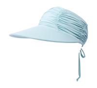 (Light Blue) Womens Sun Visor Hat Wide Brim Ice-Feel Material UV Protection Summer Topless Beach Hat Foldable Quickly-Dry Sun Protection Beach Sport Cap