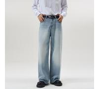 (light blue, XL) JIAMU Unisex A-Type Wide-Leg Baggy Jeans - Autumn/Winter Collection.
