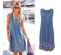 (light blue, XXL) MakeWishes Women Summer Evening Party Beach Dress Floral Sundress