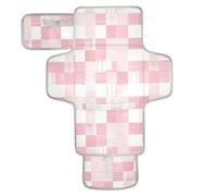 Light Blush and White Checkered Pattern Reusable Changing Table pad with Tissue Pocket Waterproof Changing pad for Baby with Built-in Pillow cambiadores de pa?ales para Bebes