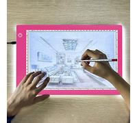Light Box Drawing Pad, Tracing Board with Type-C Charging Cable and Adjustable Brightness for Artists, Cartoon, Sketching, Animation, X-Ray Viewing (A4-P-Pink-New)