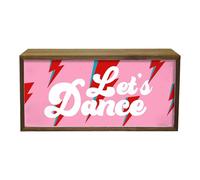 Light Box Home Let's Dance | Illuminated Light Up LED Room Sign | Retro Bowie Print Design | Tribute Art | Classic Dance Design | Vinyl Art For The Home | Bright Portable Accent Lighting