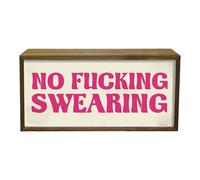 Light Box Home No Fuc….ing Swearing | Illuminated Light Up LED Room Sign | Funny Explicit Languange Print Design | Rude Humour Home Décor | Bright Portable Accent Lighting