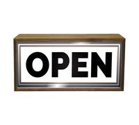 Light Box Open Sign | Illuminated Light Up LED Store Display | Commercial Workplace Workspace Lighting | Café Bar Hairdressers Barbers Welcome Bright Signage