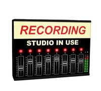 Light Box Room Sign XL A4 Recording Studio | Light Up Retro Recording Studio Display | Illuminated Mix Desk Equalizer Design | DJ Recording Musician Gift Retro Neon Effect Signage LED Lighting Sign