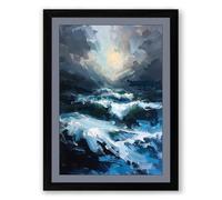 Light Breaking Through Coastal Framed Wall Art Print A1 (84.1×59.4cm) Black, Wall Decor for Living Room, Bedroom, Office & Home, Ready to Hang, Art Gift