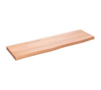 (light brown, 100 x 30 x 4 cm) vidaXL Wall Shelf Wooden Floating Shelf Display Shelf Treated Solid Wood Oak