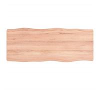 Vidaxl Table Top Light Brown 100X40X6 Cm Treated Solid Wood Oak Live Edge, Brown