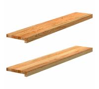 vidaxl Oak Wood Window Sills - Solid Wood ledges, Light Brown 110x20x2 cm - untreated Natural Design, Indoor/Outdoor Display Shelf