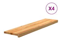 Stair Treads 4 pcs Light Brown 110x25x2 cm Solid Wood Oak