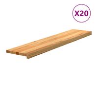vidaXL Stair Treads 20 pcs Light Brown 120x25x2 cm Solid Wood Oak