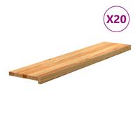 vidaXL Stair Treads 20 pcs Light Brown 120x30x2 cm Solid Wood Oak