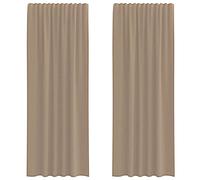 (light brown, 140 x 260 cm) vidaXL Voile Curtains 2 pcs net curtain sheer curtain