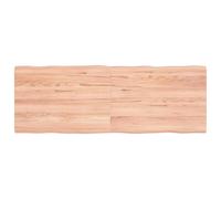 vidaXL Table Top Light Brown 140x50x4 cm Treated Solid Wood Oak Live Edge