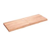 Vidaxl Wall Shelf Light Brown 140X50X6 Cm Treated Solid Wood Oak, Brown