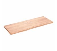 Vidaxl Wall Shelf Light Brown 160X60X4 Cm Treated Solid Wood Oak, Brown
