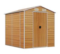 (light brown, 191 x 215 x 198 cm) vidaXL Garden Shed Outdoor Storage Shed Patio Yard Tool Shed Galvanised Steel