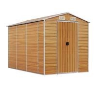 vidaXL Garden Shed Light Brown 191x300x198 cm Galvanised Steel, Brown