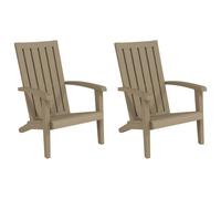 vidaXL Garden Adirondack Chairs 2 pcs Light Brown Polypropylene, Brown