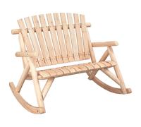 vidaXL 2-Seater Garden Rocking Bench 123x96x102 cm Solid Wood Spruce, Brown