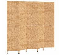 (light brown, 205 x 180 cm) vidaXL Room Divider Folding Balcony Privacy Screen 5-Panel Water Hyacinth
