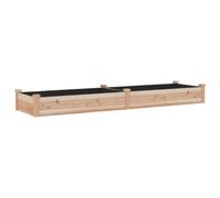 vidaXL Garden Raised Bed - Solid Fir Wood Planter with Liner for Plants, Herbs, and Flowers - Ample Space - 240x60x25 cm