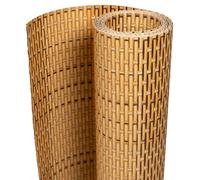 Balcony Screen Light Brown 300x90 cm Poly Rattan