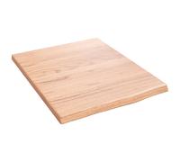 vidaXL 40cm Light Brown Treated Solid Oak Wood Floating Wall Shelf