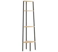 Vidaxl 4-Tier Corner Shelf Light Brown And Black 45.5X31.5X150 Cm