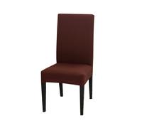 (Light Brown, 4Pcs) Stretchable Spandex Dining Chair Cover - Easy to Install and Clean