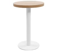 Light Brown 50cm MDF Bistro Table for Dining Kitchen and Breakfast Nook - Compact Stylish Versatile Furniture for Small Spaces