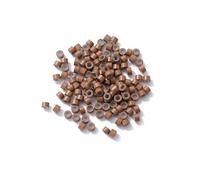 Light Brown 5mm x 3mm Silicone Lined MicroBeads Links Hair Extension Micro Rings Bead
