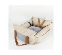 (light brown, 60*50*33cm) Car-mounted elevated dog seat waterproof and non-slip dog kennel car travel small dog kennel portable thickened dog kennel