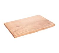 vidaXL Tabletop Solid Oak - Handcrafted Live Edge, Light Brown, 60x40x2 cm