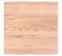 Vidaxl Table Top Light Brown 60X60X2 Cm Treated Solid Wood Oak Live Edge, Brown