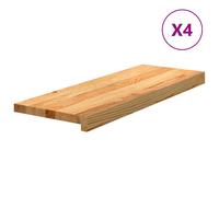 vidaXL Stair Treads 4 pcs Light Brown 70x25x2 cm Solid Wood Oak, Brown