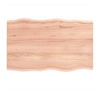Vidaxl Table Top Light Brown 80X50X2 Cm Treated Solid Wood Oak Live Edge, Brown