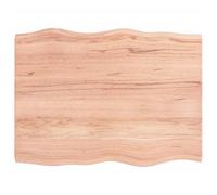 vidaXL Table Top Light Brown 80x60x(2-4) cm Treated Solid Wood Live Edge