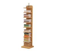 Light Brown 9-Tier Vertical Spine Bookshelf Tower - Tall Narrow Floating Book for Home Office Space-Saving Floor Standing Bookcase Modern Book Storage Solution