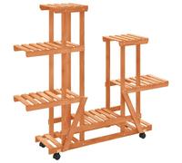 vidaXL Flower Stand with Wheels 95x25x101 cm Solid Wood Fir NEW