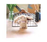 (Light Brown) Adorable Bunny Plush Keychain Cute Soft Bag Charm Stuffed Animal For Toy Kids