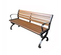 Light Brown Aluminum Outdoor Bench with Backrest | Multi-Model Available | Gartenbank for Park & Garden Leisure Seating | Klein Sitzbank