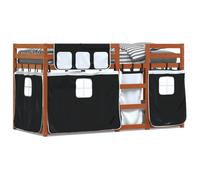 (light brown and black, 80 x 200 cm) vidaXL Bunk Bed with Curtains Kids Twin Sleeper Blue 80x200 cm Solid Wood Pine