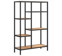 (Light brown and black, 80 x 30 x 120 cm (W x D x H)) vidaXL Book Shelf Bookcase Storage Rack Organiser Steel and Engineered Wood