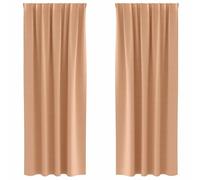 Light Brown Blackout Curtains with Rings 225 x 140 cm Polyester Opaque Blackout for Living Room Bedroom Office with Versatile Hanging Options and Privacy Screen