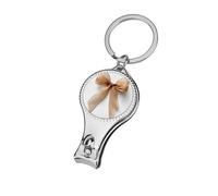 Light Brown Bow Ribbon Nail Clippers Toenail Clipper Cutters Professional Nail Trimmer Nail Cuticle Cutter for Women Men