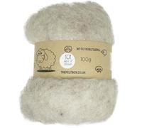 Light Brown Carded Wool Needle Felting 100g - Hint of Brown - Felt Box #101